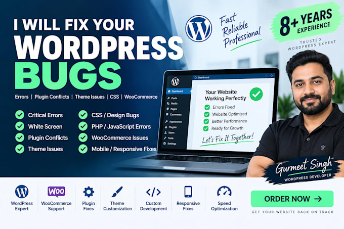 fix wordpress bugs, errors, issues, and website problems