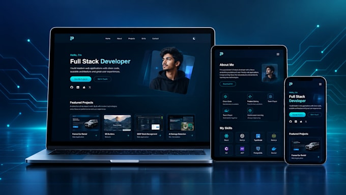 develop a responsive business or portfolio website
