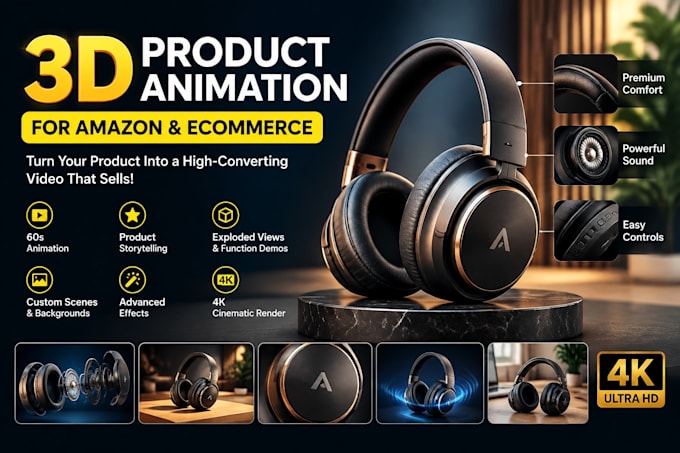 create a high converting 3d product animation video for amazon