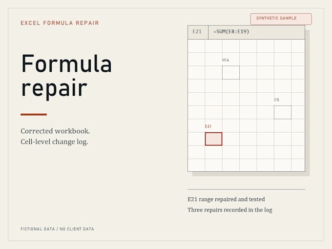 fix up to three simple formulas in your excel worksheet