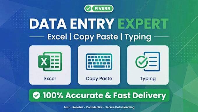 do data entry, excel data entry, copy paste and typing work