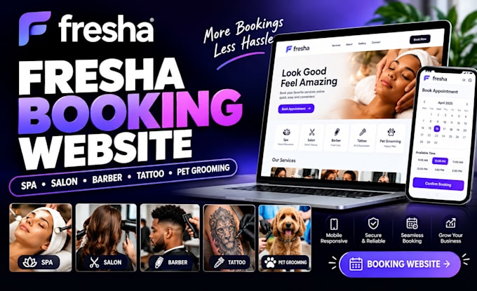 develop spa salon barber tattooing pet grooming booking website using fresha