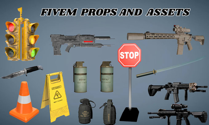 create custom fivem props, game ready assets, gta 5 objects, furniture, weapon