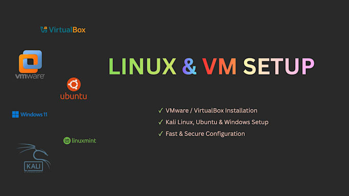 install and configure linux on vmware or virtualbox