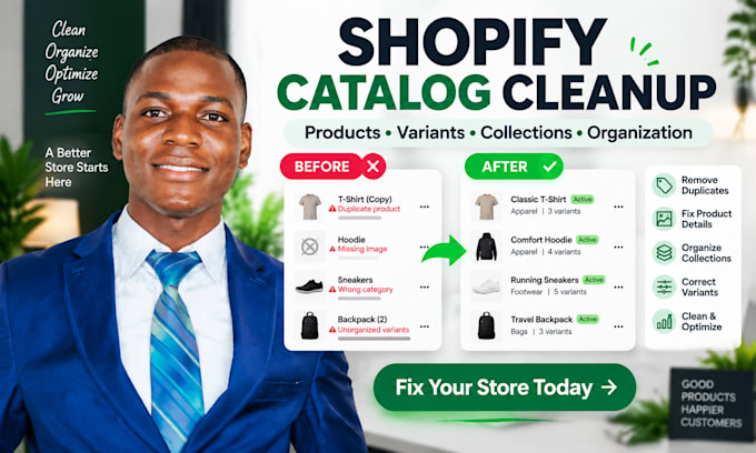 clean up and fix your shopify product catalog