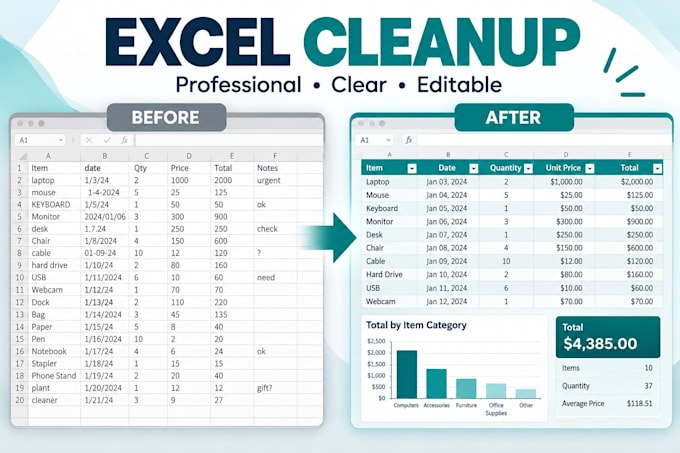 clean and format your excel spreadsheet