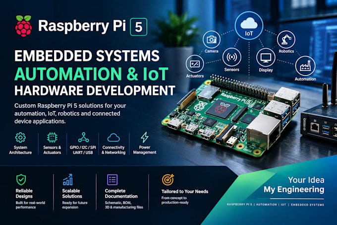 develop raspberry pi 5 embedded systems, automation and iot hardware