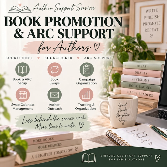 provide bookfunnel, bookclicker, and arc support for authors
