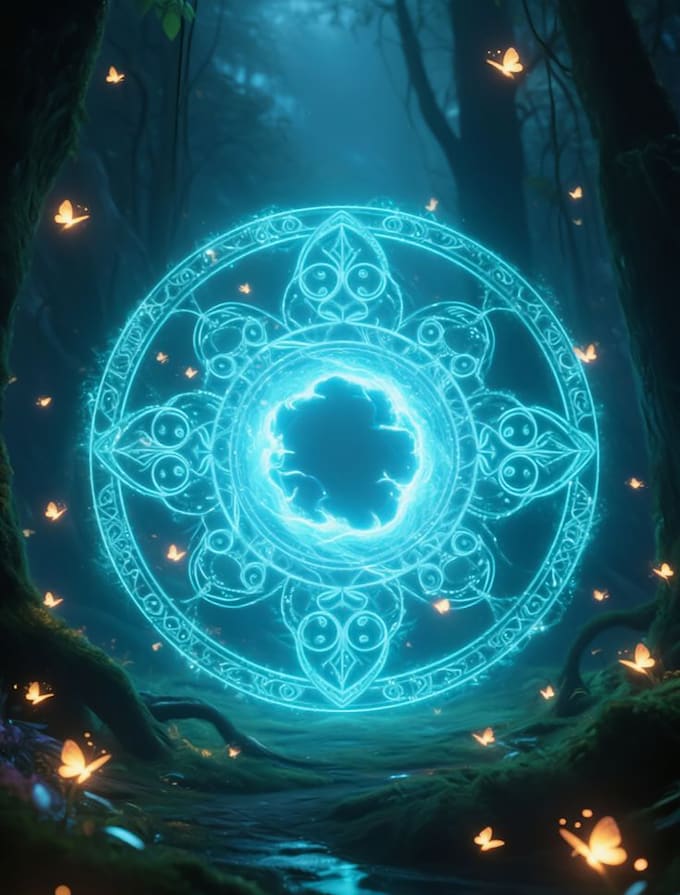 design a magical fantasy book cover