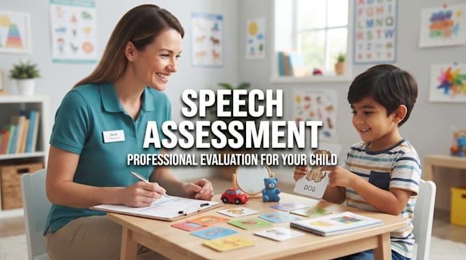 conduct a standardized speech and language assessment