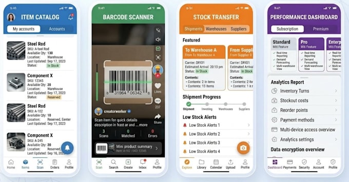 build an inventory management app and warehouse stock tracker