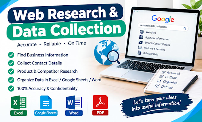 do accurate web research and data collection