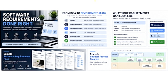 software requirements, user stories and acceptance criteria