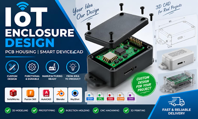 do effective iot enclosure design, pcb housing, smart device cad