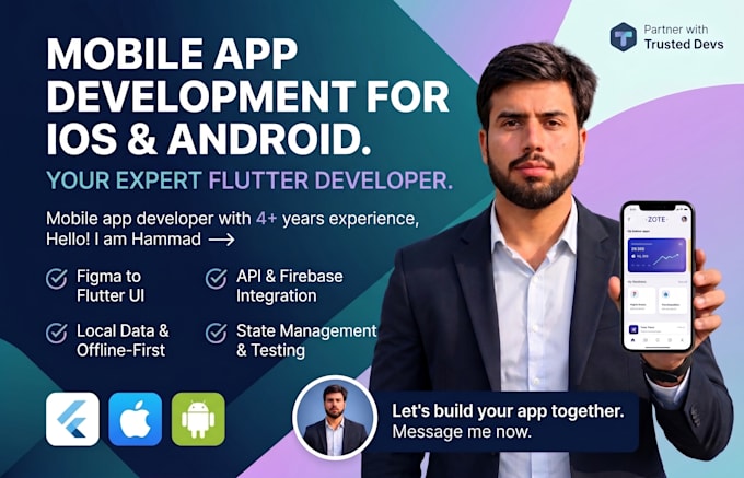 do mobile app development for android and ios using flutter