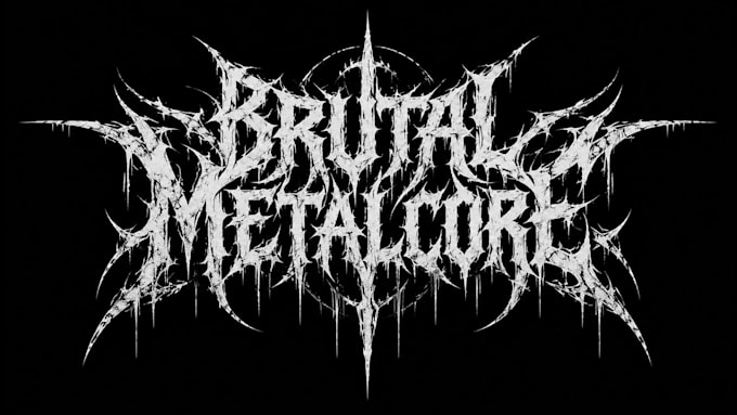 create a brutal metalcore band logo