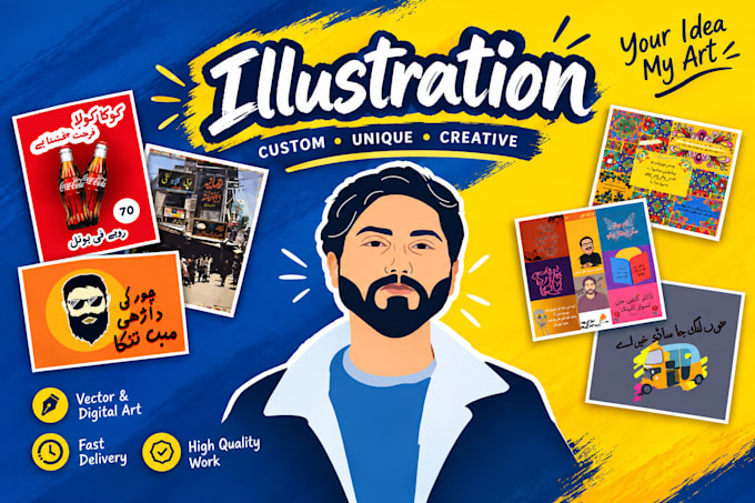 create custom digital illustrations and vector art