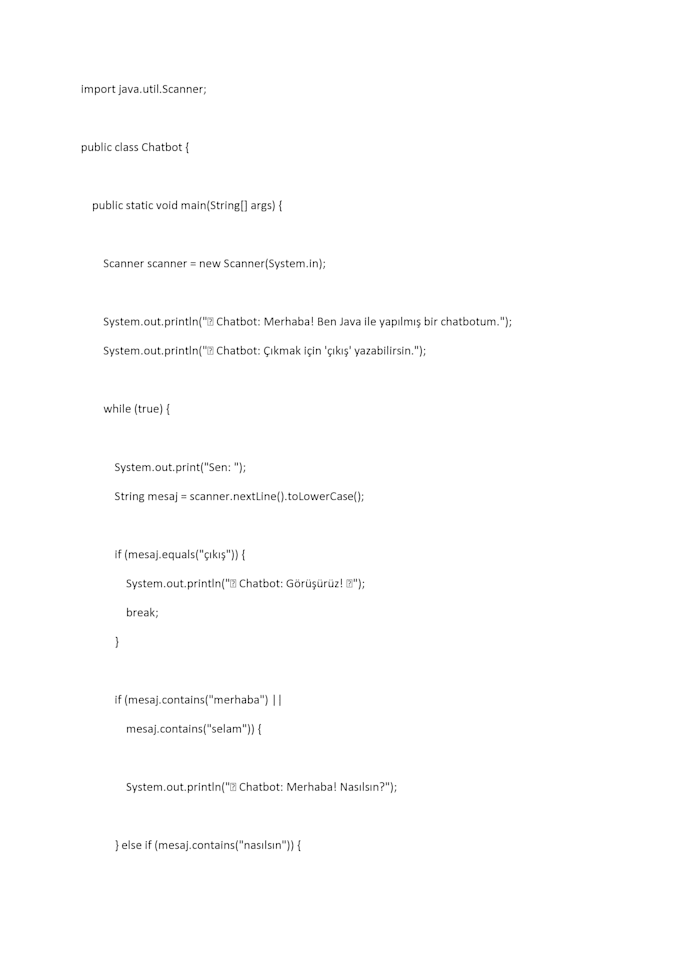 write a ai code for u