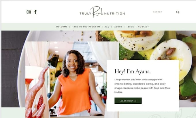 design squarespace nutritionist website nutrition coach dietitian website