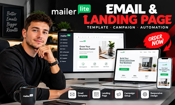 design mailerlite email template mailerlite landing page mailerlite campaign