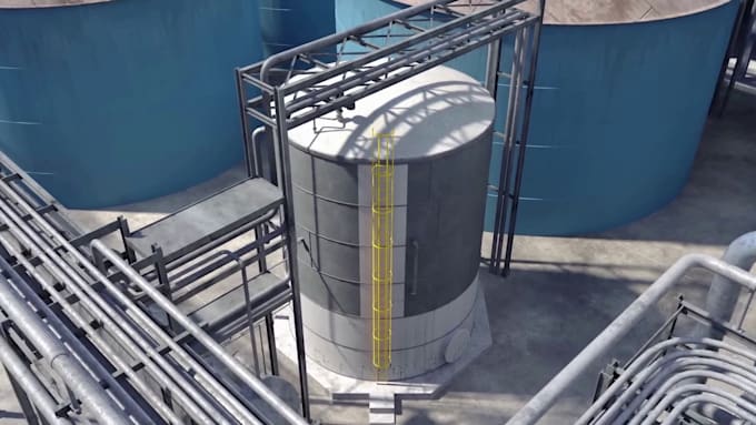create 3d petrochemical process plant and industrial equipment animation