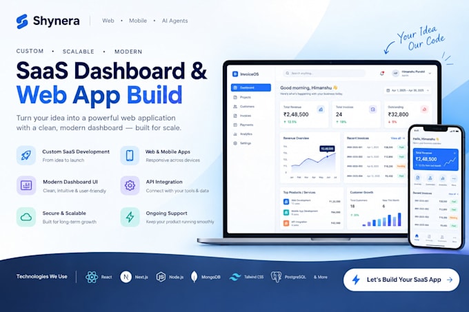 build a custom saas web app or dashboard with react and laravel