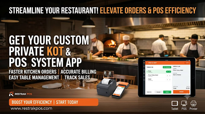 develop a custom restaurant kot pos billing system app