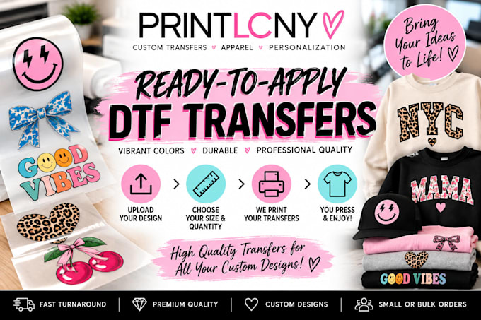 print high quality ready to apply dtf transfers
