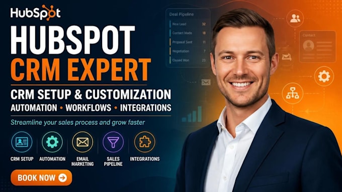 setup hubspot crm, automation, workflow and integration