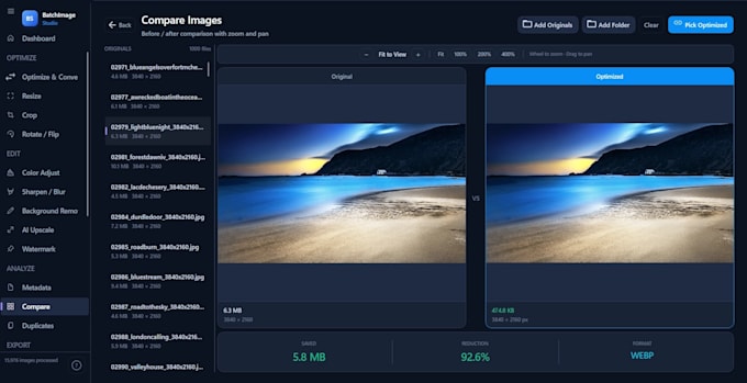compress and resize images without losing quality and bulk image operations