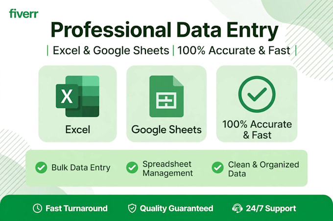 do accurate data entry in excel and google sheets