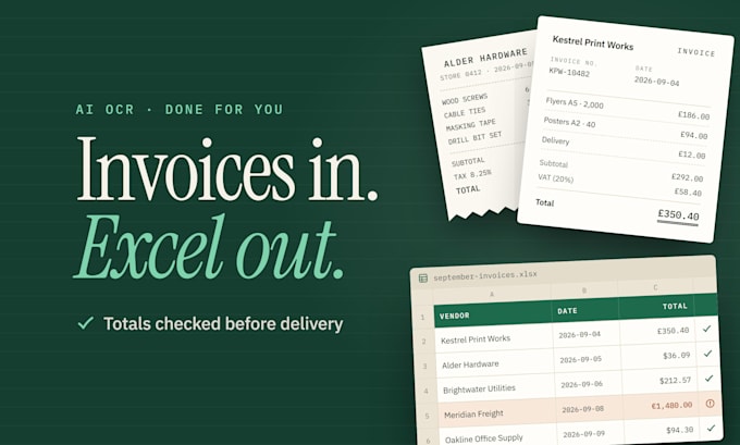 do invoice data extraction into excel with ai ocr