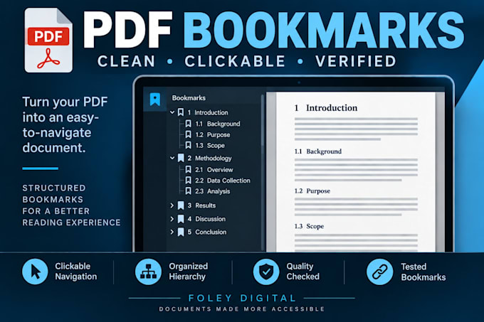 add clean clickable bookmarks to your PDF
