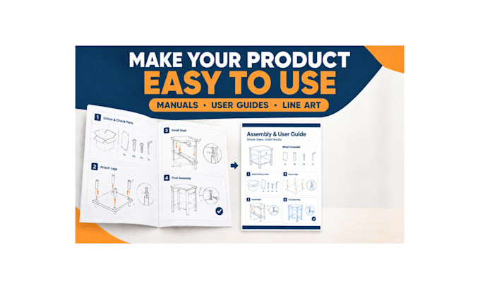design an instruction manual, user guide, or product manual