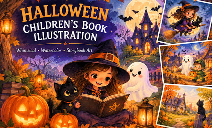 create whimsical watercolor children book illustrations