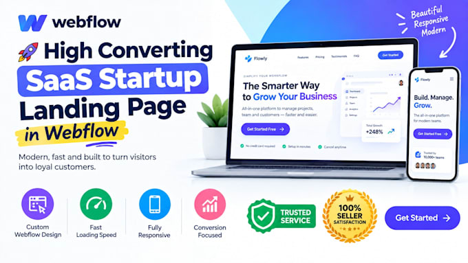 design a high converting saas startup landing page in webflow