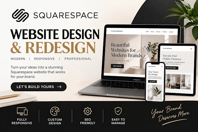 design or redesign a professional squarespace website