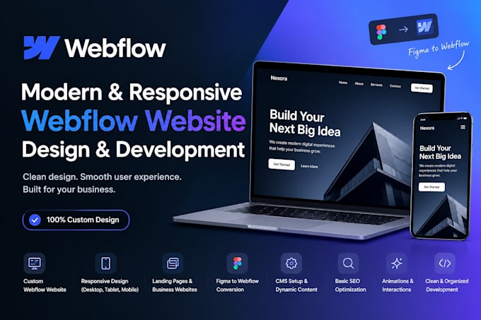 create a custom webflow website from figma