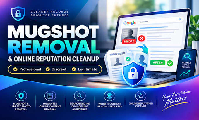 help remove mugshots and unwanted arrest records from websites