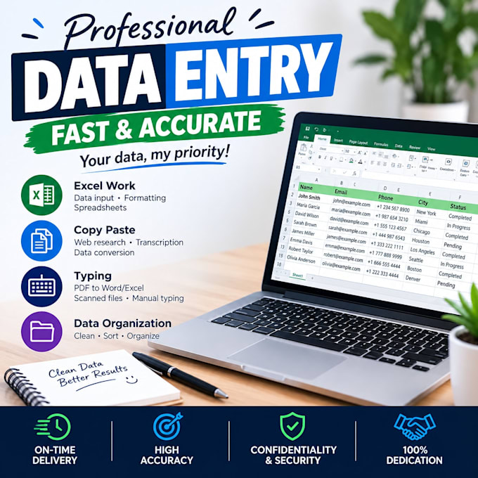 fast and accurate data entry work