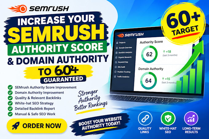 increase semrush authority score, score domain authority score 60 plus guarantee