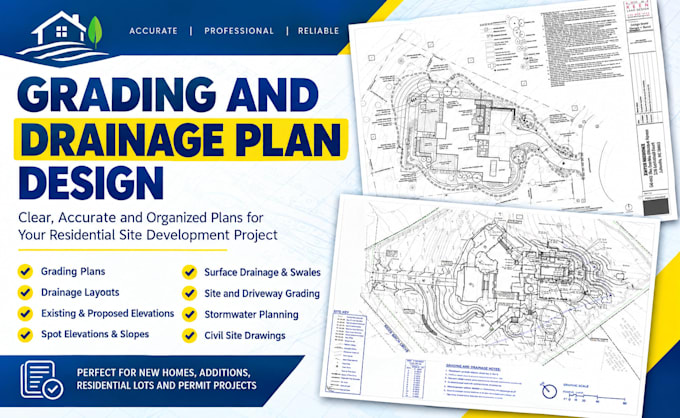 create residential grading and drainage plans for permit projects