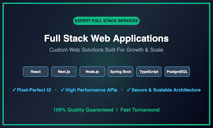 develop full stack web applications in react nextjs and node or spring