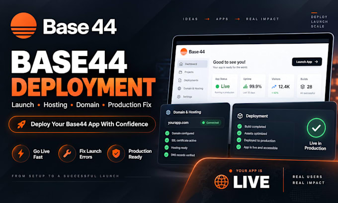 deploy base44 app fix deployment hosting domain production and launch errors