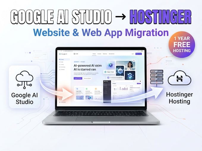 migrate you website or web app google ai studio to hostinger