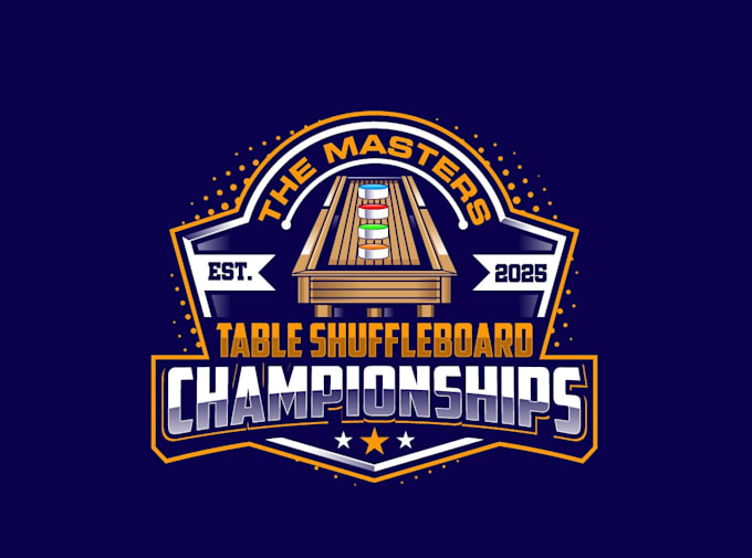 create graceful and fantastic shuffleboard logo design