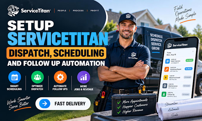 setup servicetitan dispatch scheduling and follow up automation