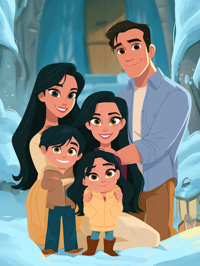 make a disney children cartoon illustration