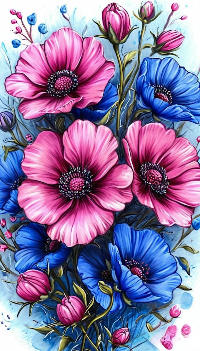 create a floral illustration