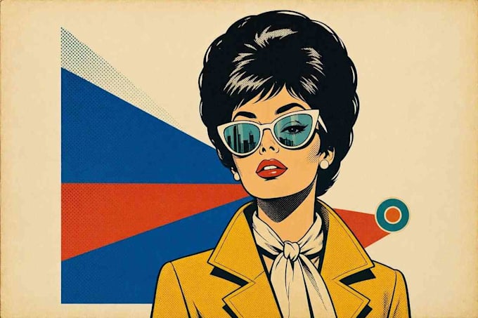 draw a retro pop art roy lichtenstein style